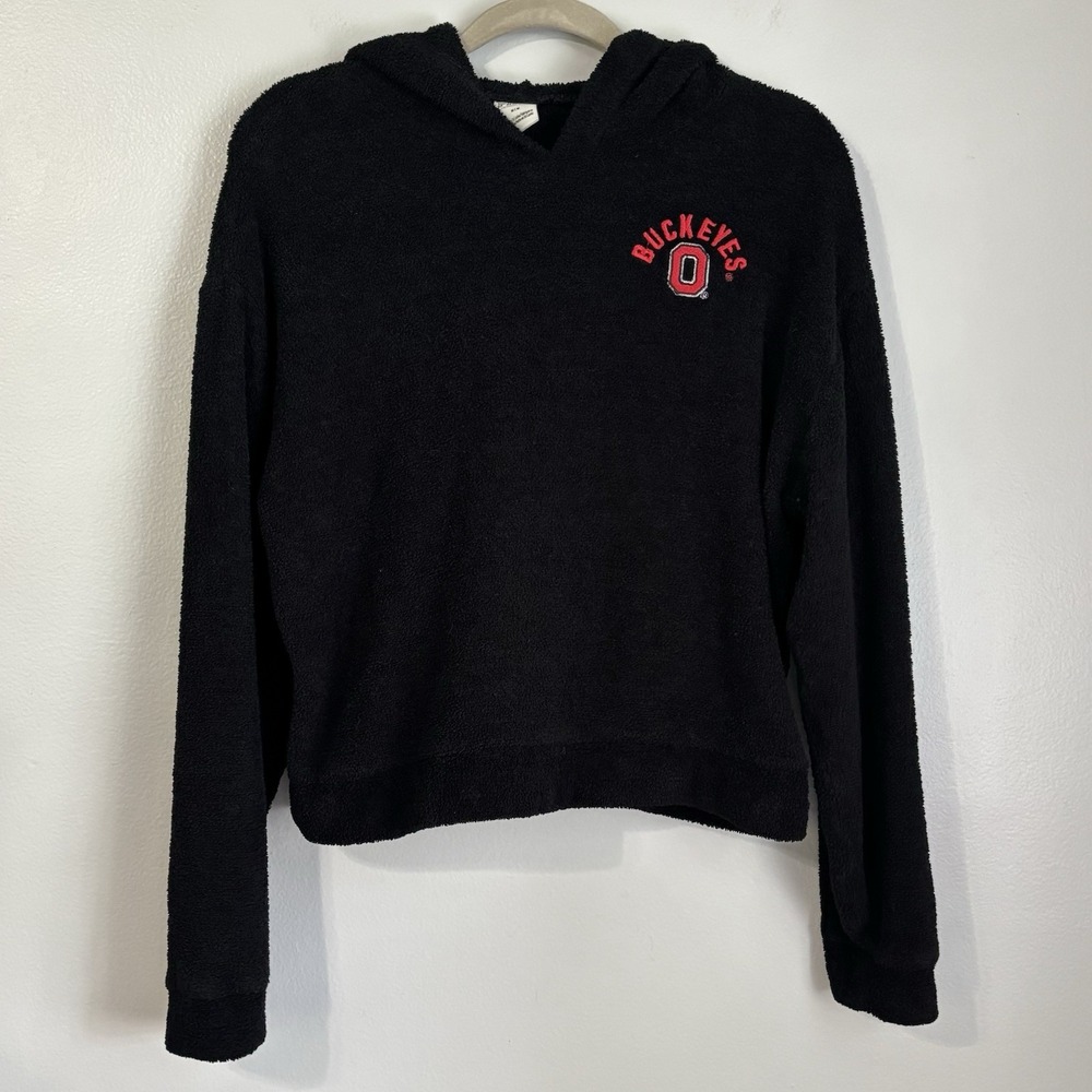 Victoria's Secret Pink Ohio State Buckeyes Cropped Fleece Pullover Size Medium